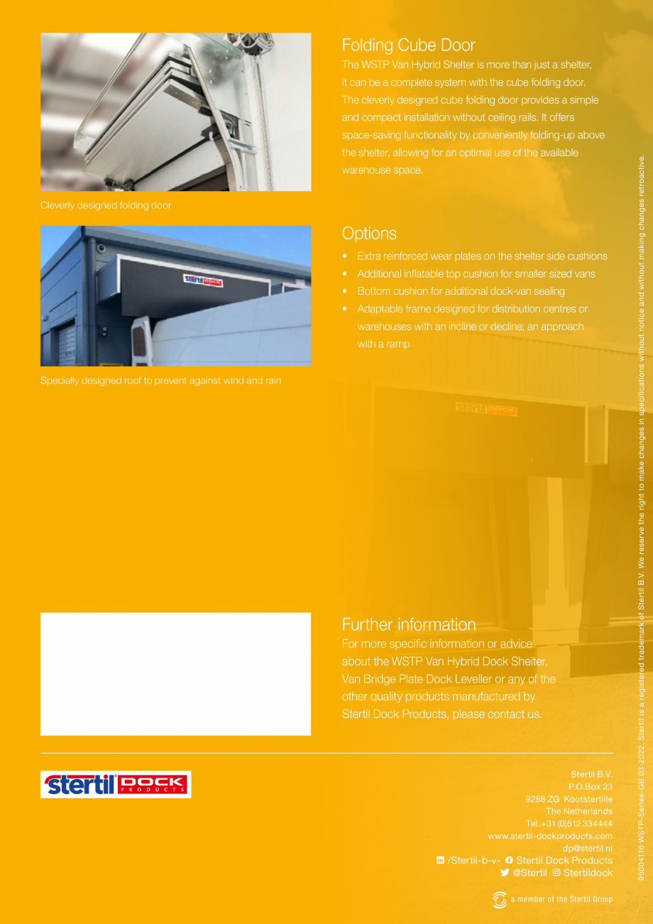 Pagina 4-Burdufuri pentru van-uri STERTIL Catalog, brosura Engleza fe and correct positioning of
the vehicle ...