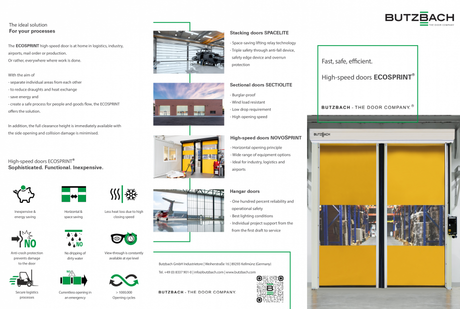 Pagina 1-Usa rapida BUTZBACH Ecosprint Catalog, brosura Engleza The ideal solution
For your processes
...