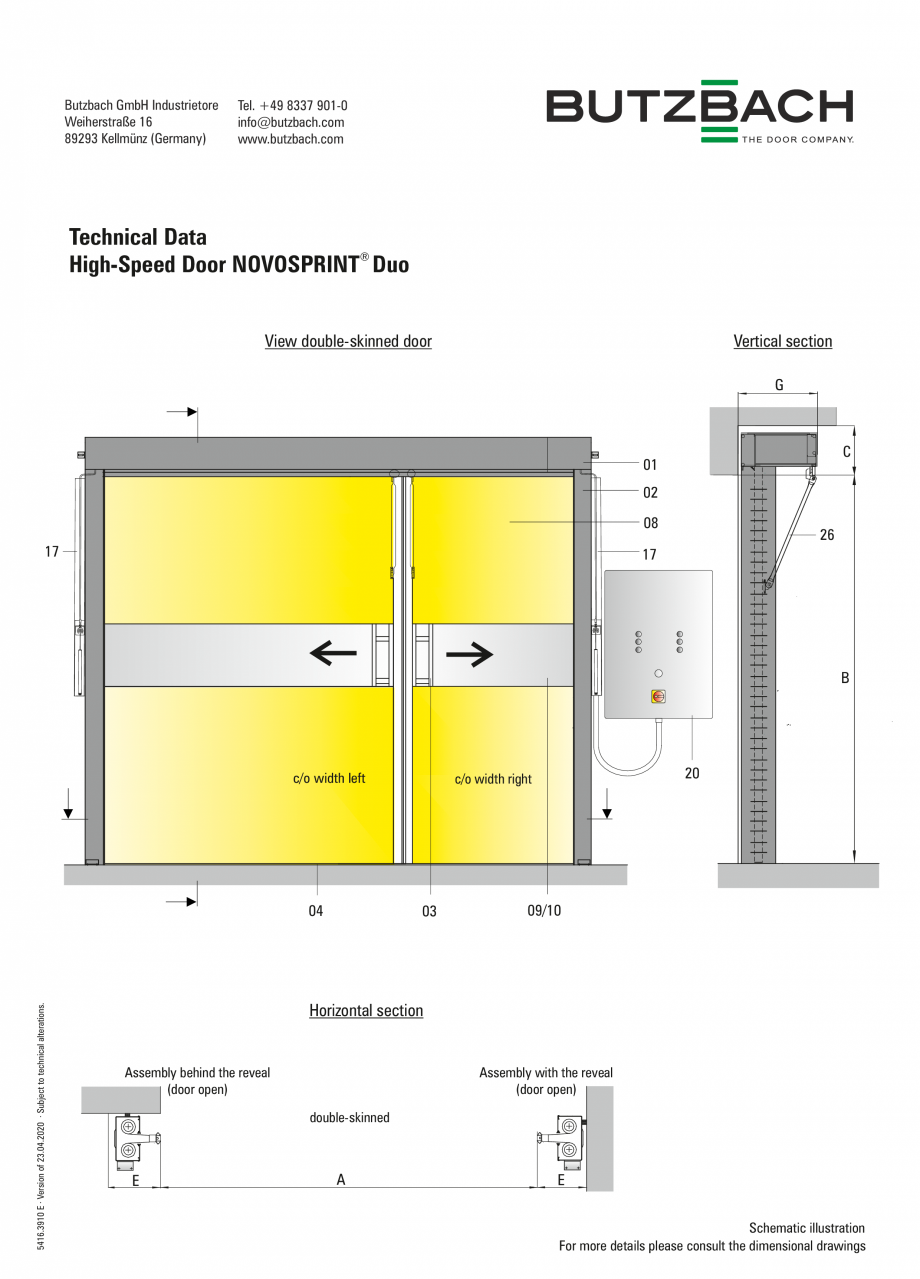 Pagina 1-Usa rapida - Duo BUTZBACH Novosprint Syncro Catalog, brosura Engleza Butzbach GmbH Industrietore...