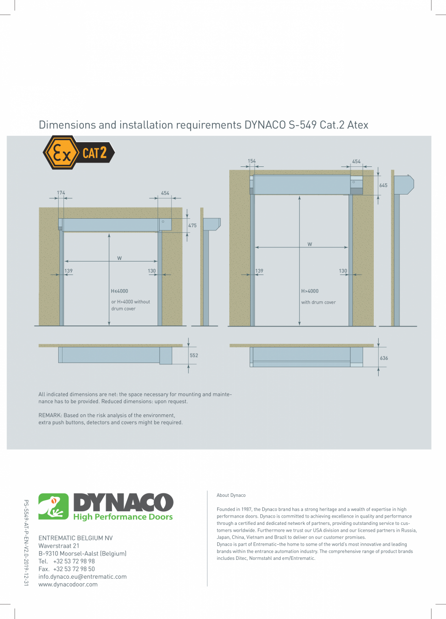 Pagina 4-Usa rapida S-549 - Cat2 DYNACO S-5 ATEX Catalog, brosura Engleza m from the floor.
Bottom edge...