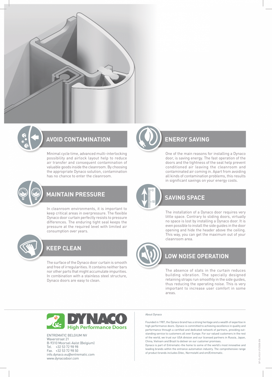 Pagina 2-Usa rapida DYNACO D-313 CLEANROOM Catalog, brosura Engleza ts, it is important to
keep critical...
