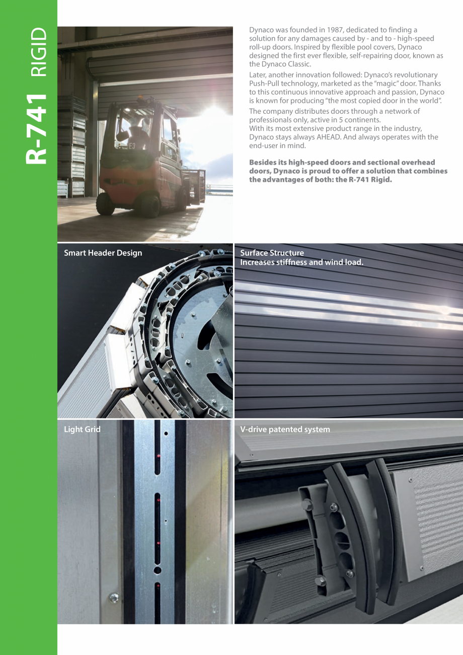 Pagina 2-Usi rapide de exterior DYNACO R-741 RIGID Catalog, brosura Engleza load.

Light Grid

V-drive...