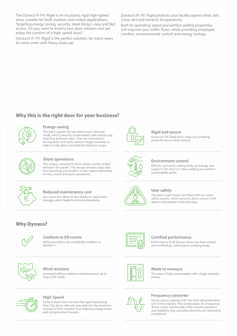 Pagina 3-Usi rapide de exterior DYNACO R-741 RIGID Catalog, brosura Engleza nt operations
The unique,...