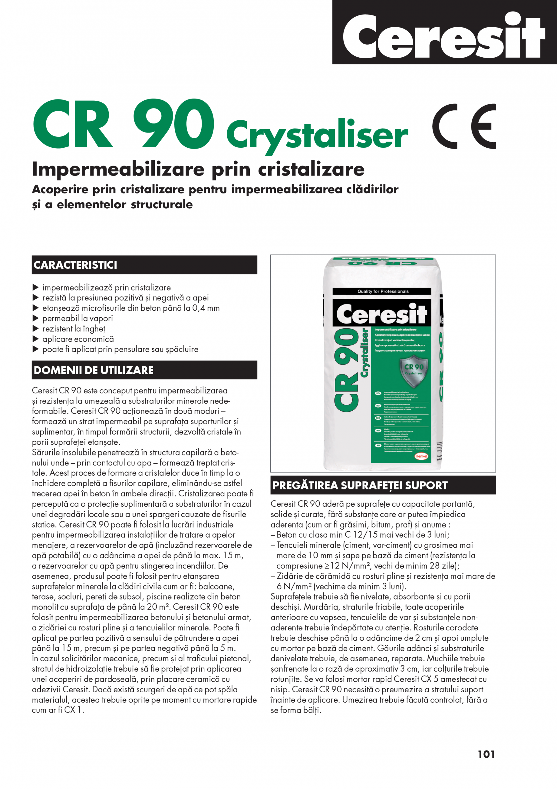 Impermeabilizare Prin Cristalizare Ceresit Cr 90 Fisa Tehnica Romana