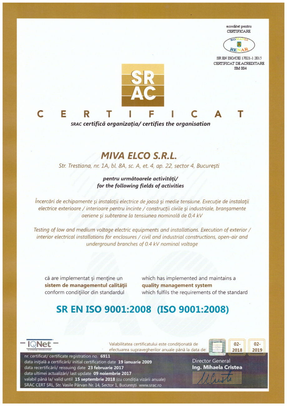 Pagina 1 - Certificat SRAC joasa si medie tensiune  Certificare produs Romana 