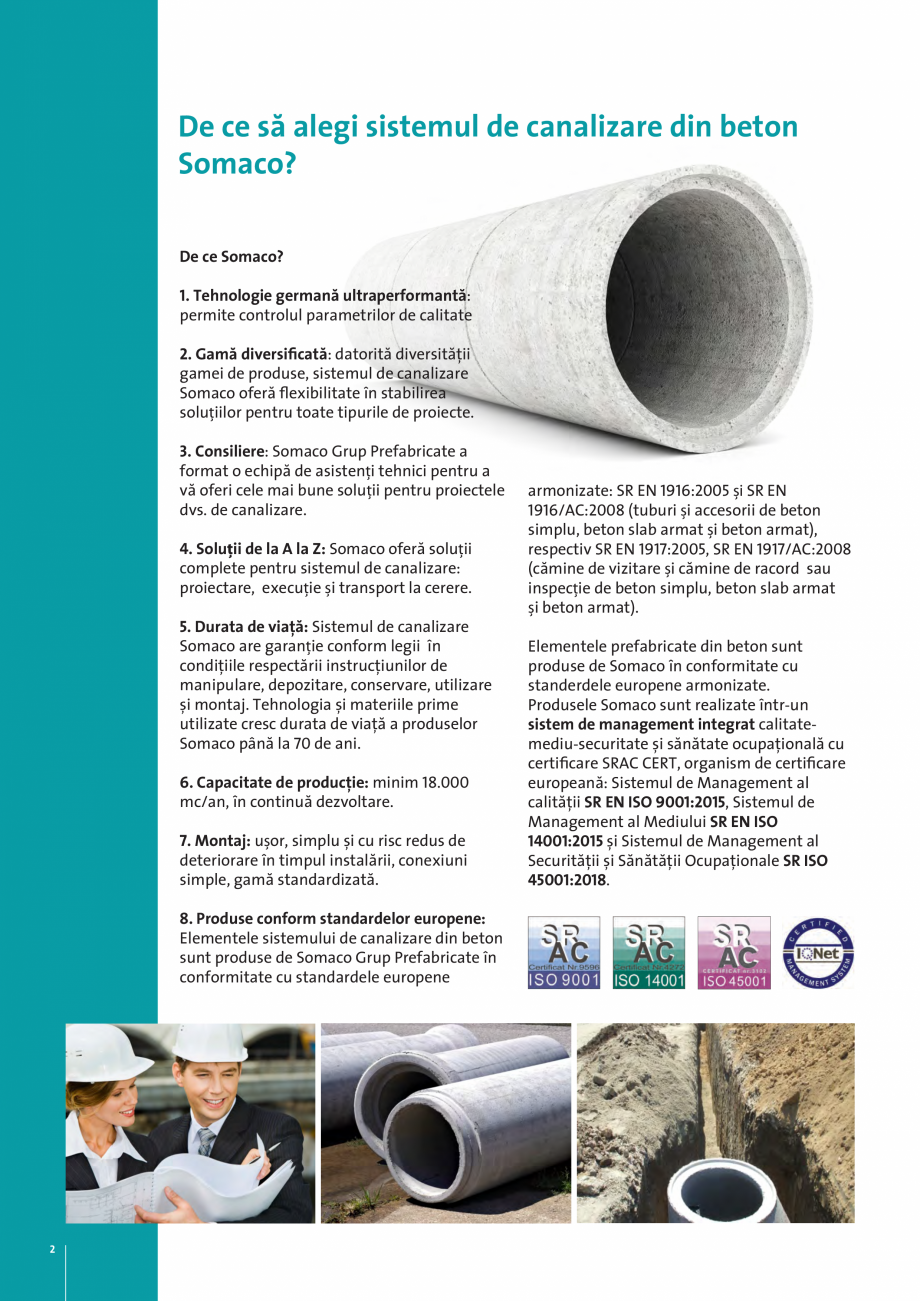 Pagina 2 - Sistemul de canalizare din beton Somaco SOMACO Catalog, brosura Romana 0 de ani.
6....