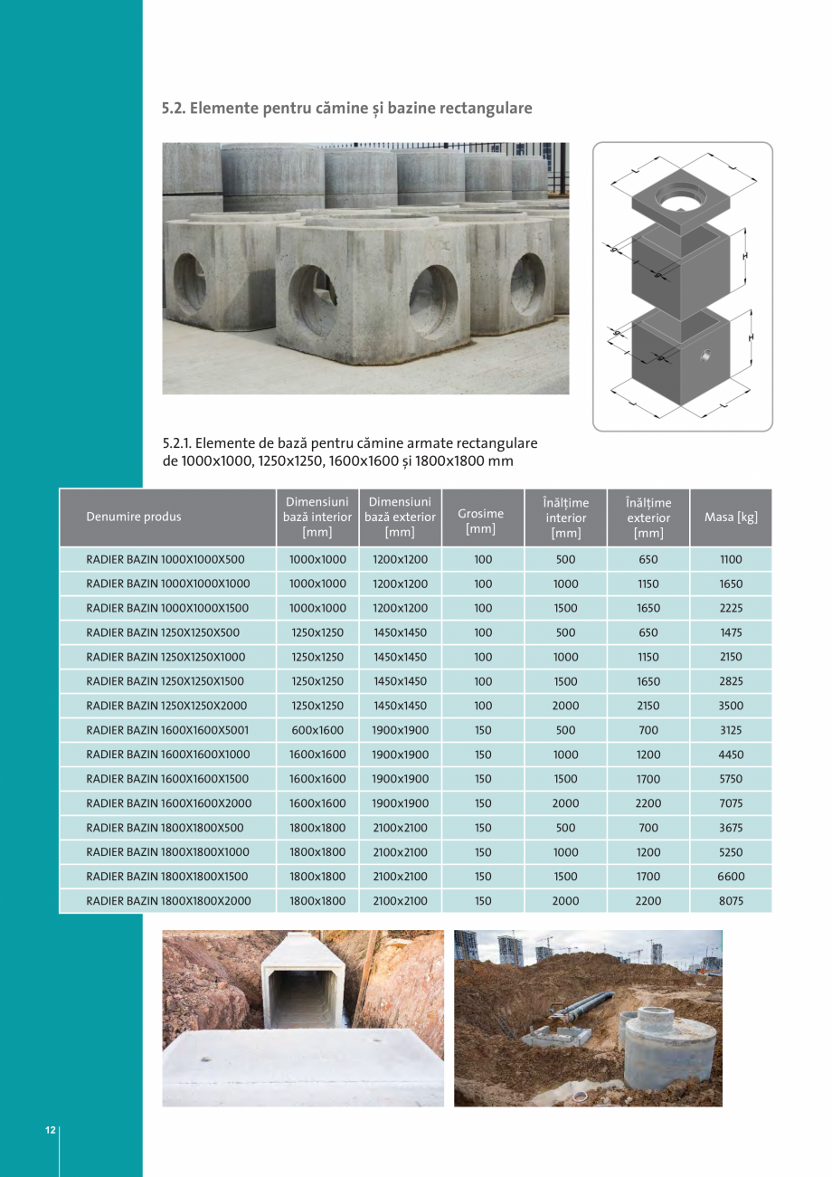 Pagina 12 - Sistemul de canalizare din beton Somaco SOMACO Catalog, brosura Romana � interior
(mm)

...