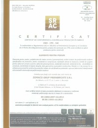 Elemente pentru poduri - Roman - Certificat CPF conform SR EN 15050+A1:2012