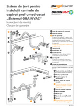 Sistem de țevi pentru instalații centrale de aspirat praf umed-uscat „Sistemul-DRAINVAC “ 