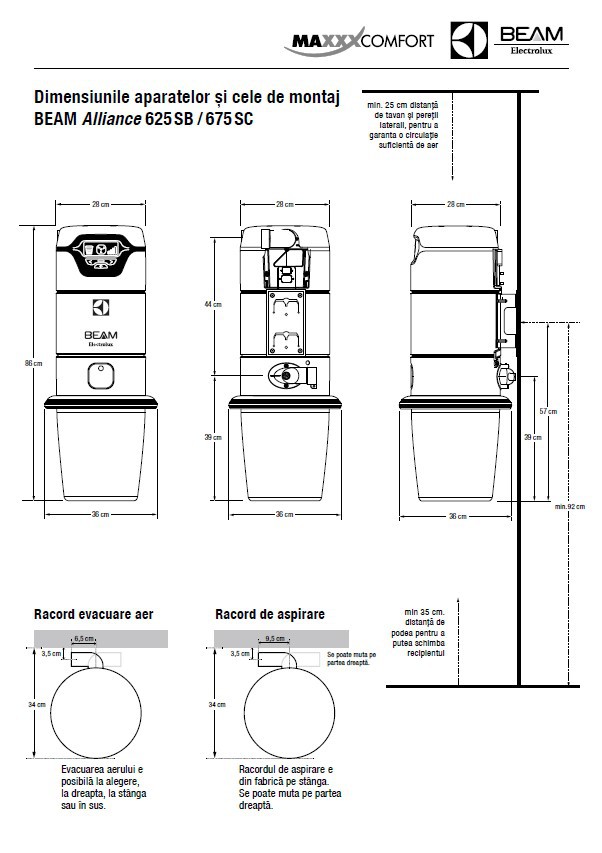 Pagina 1-Dimensiunile aparatelor si cele de montaj  AEG Instructiuni montaj, utilizare Romana 