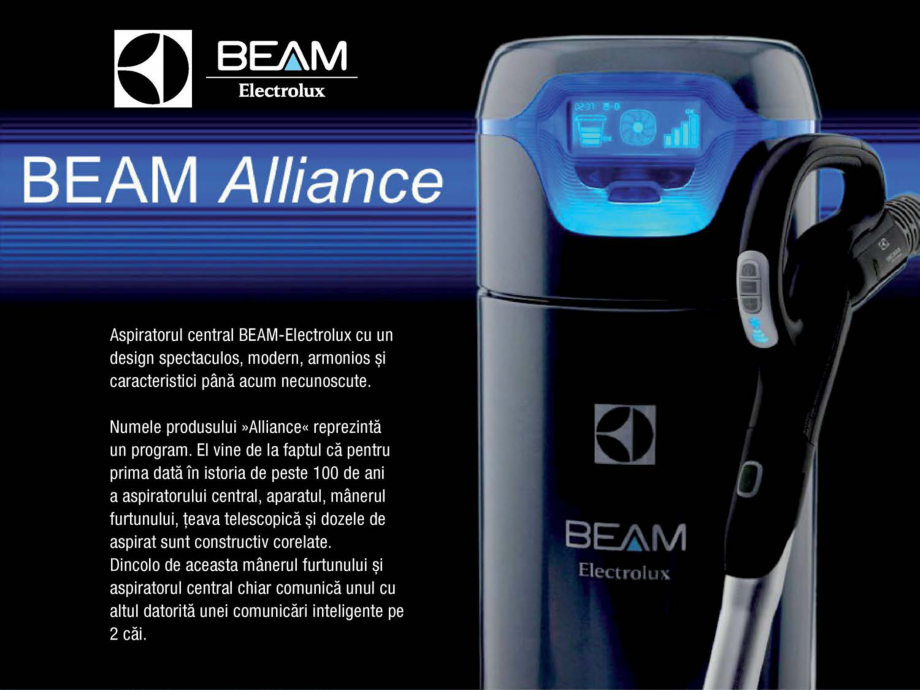Pagina 1-Aspiratoare de praf ALLIANCE BEAM - Electrolux 650TB, 625SB, 700TC Catalog, brosura Romana 