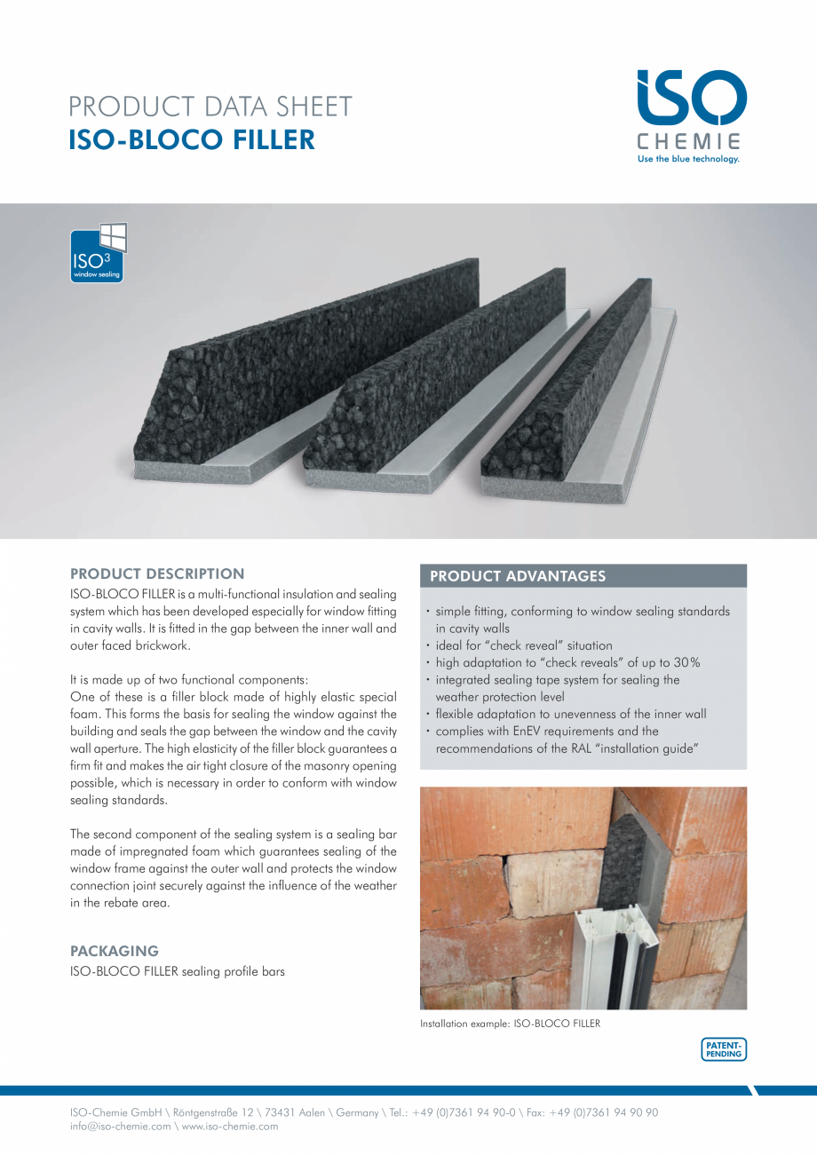 Pagina 1 - Izolatie multifunctionala ISO Chemie ISO-BLOCO FILLER Fisa tehnica Engleza PRODUCT DATA...