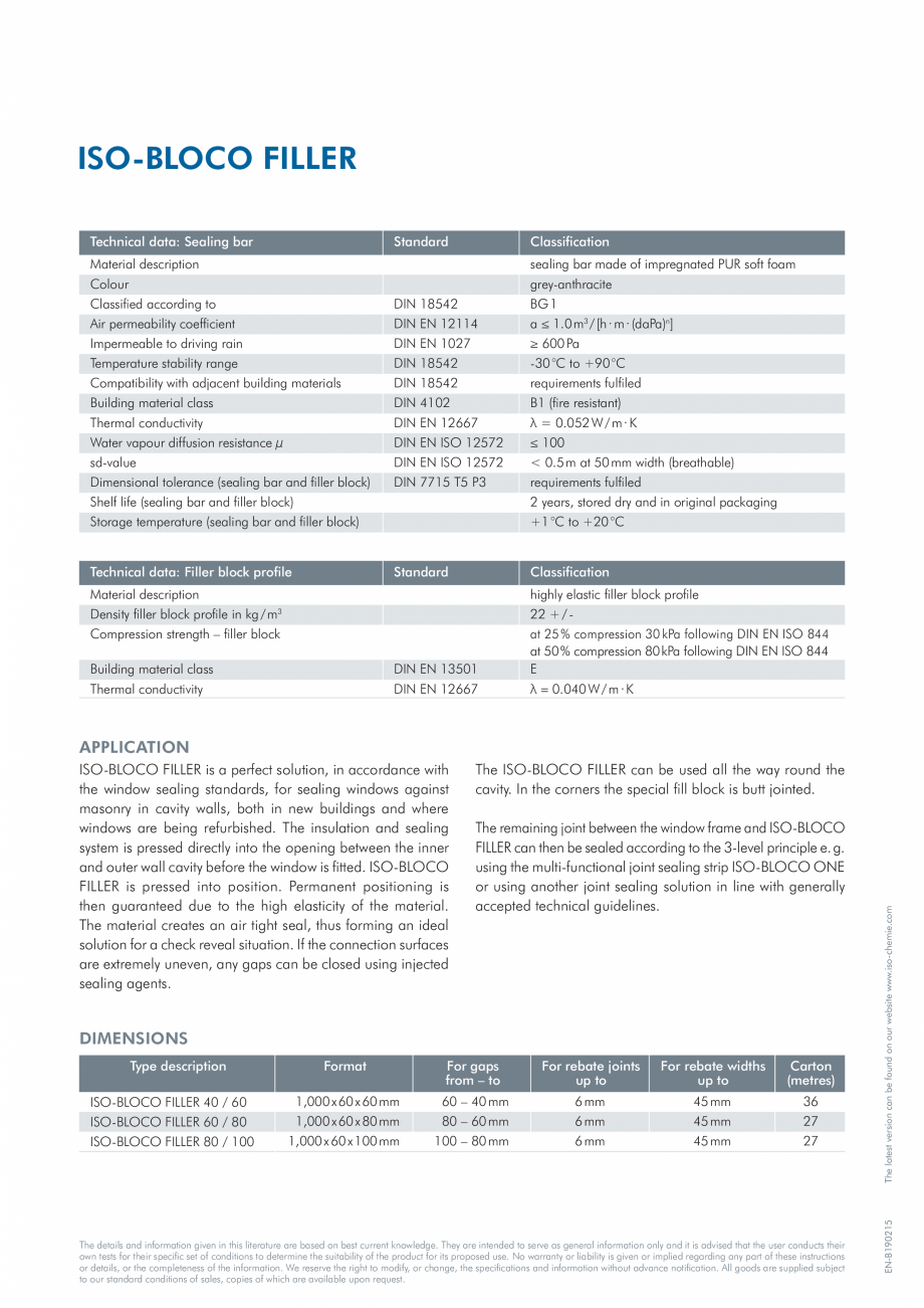 Pagina 2-Izolatie multifunctionala ISO Chemie ISO-BLOCO FILLER Fisa tehnica Engleza ble adaptation to...