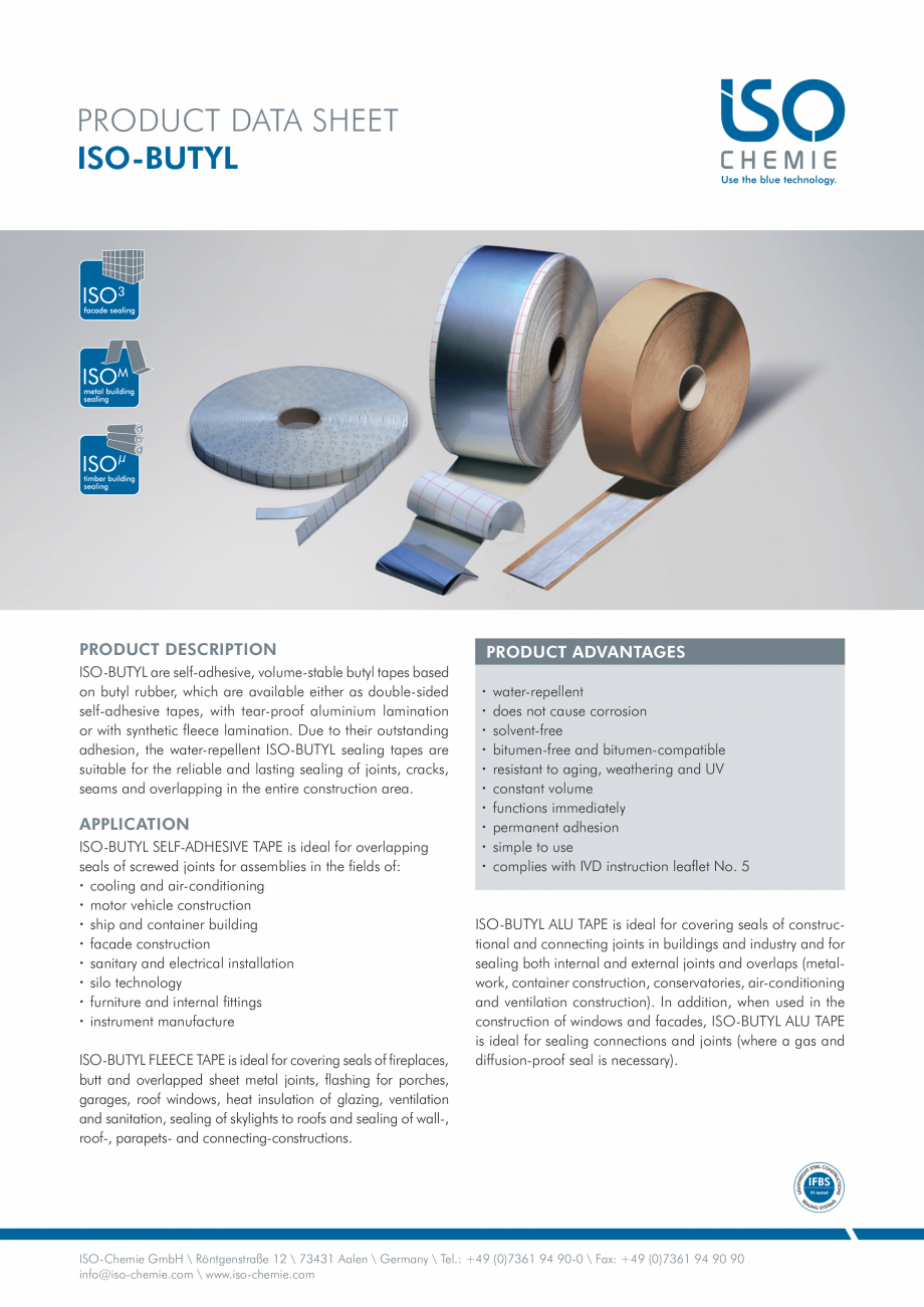 Pagina 1-Benzi pe baza de cauciuc ISO Chemie ISO-BUTYL Fisa tehnica Engleza PRODUCT DATA SHEET
ISO-BUTYL
...