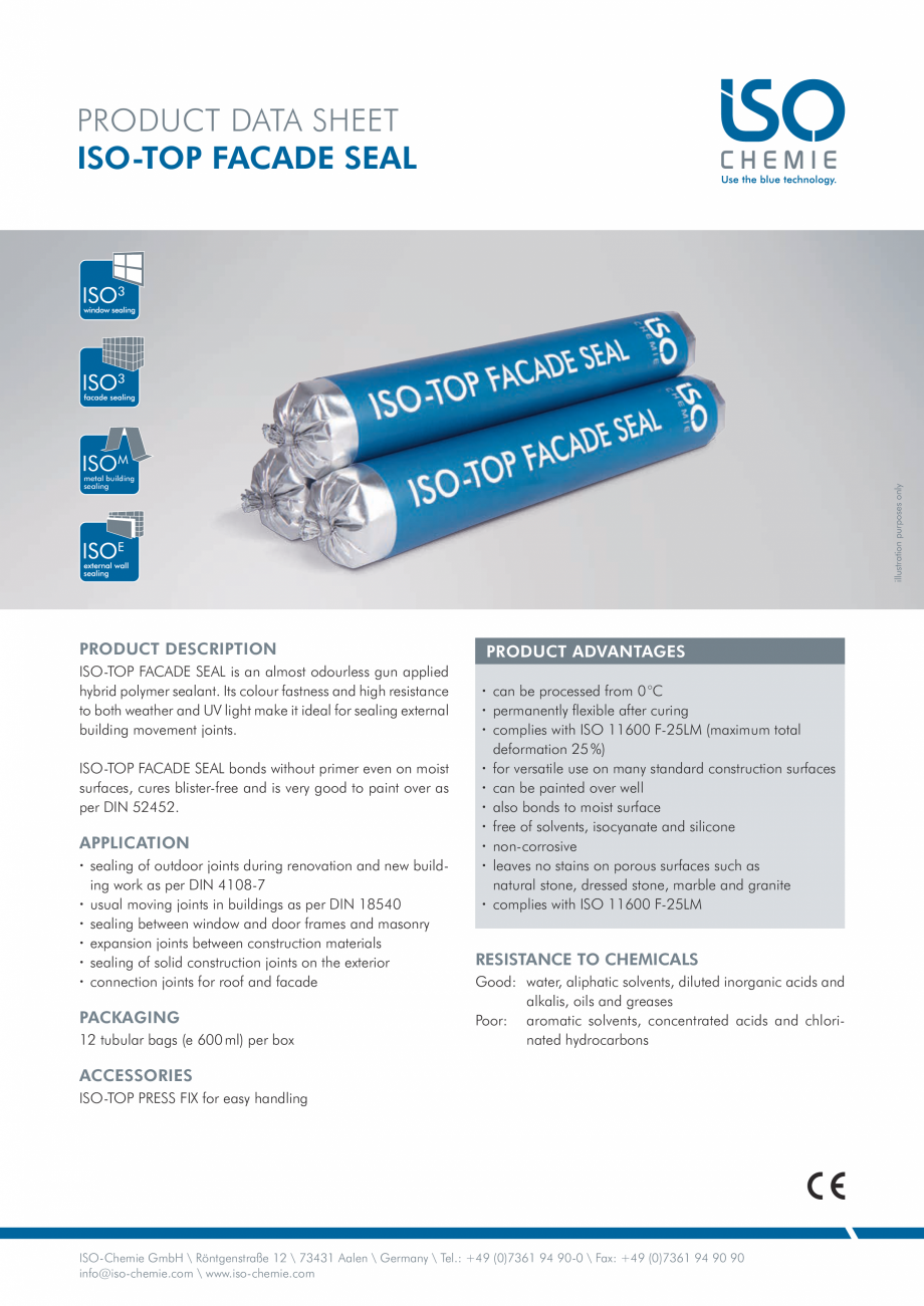 Pagina 1-Pasta pentru etansarea rosturilor ISO Chemie ISO-TOP FACADE SEAL Fisa tehnica Engleza PRODUCT DATA...