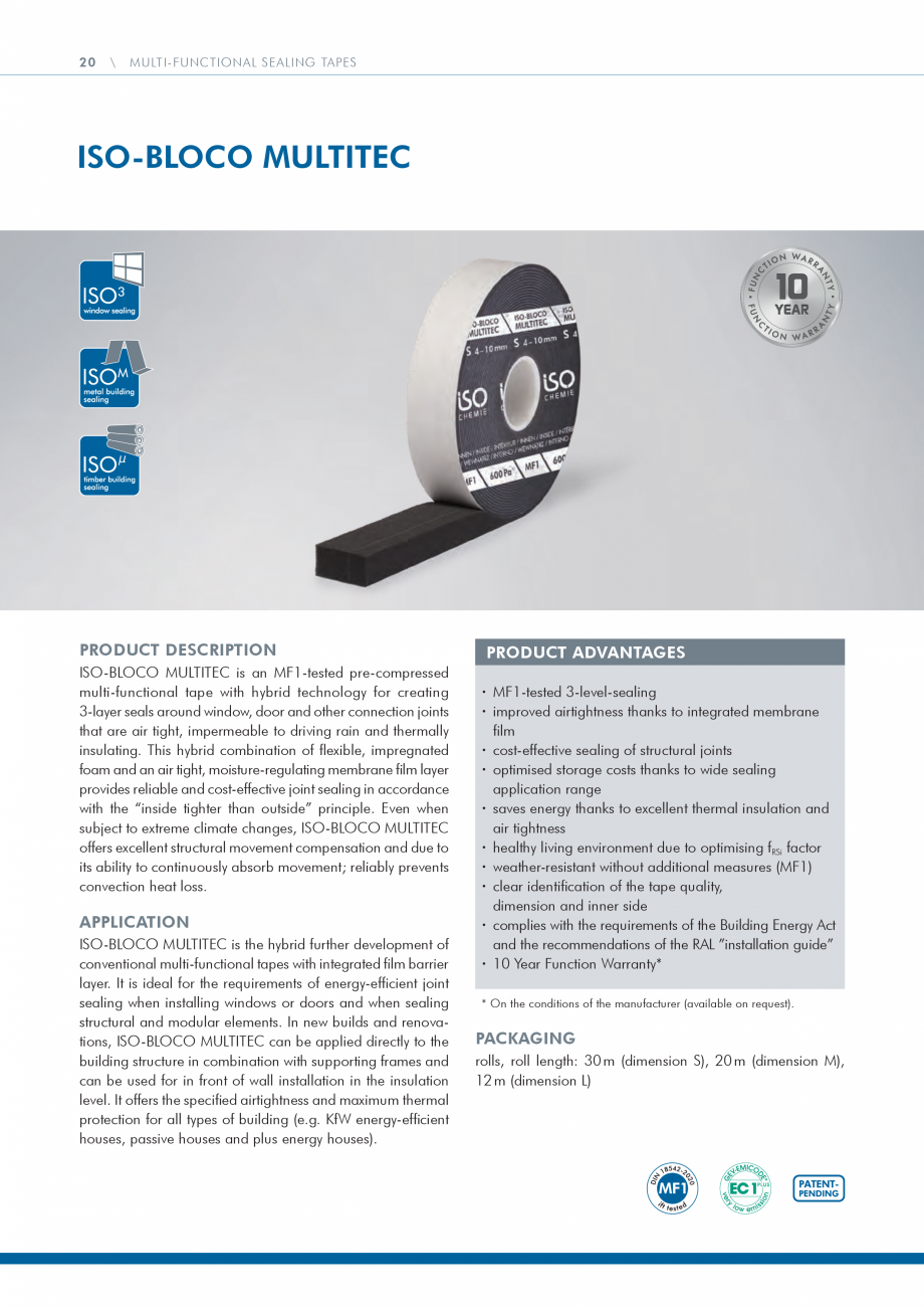 Pagina 20 - Catalog produse ISO CHEMIE ISO Chemie Catalog, brosura Engleza 

≥ 750 Pa

Impermeable...