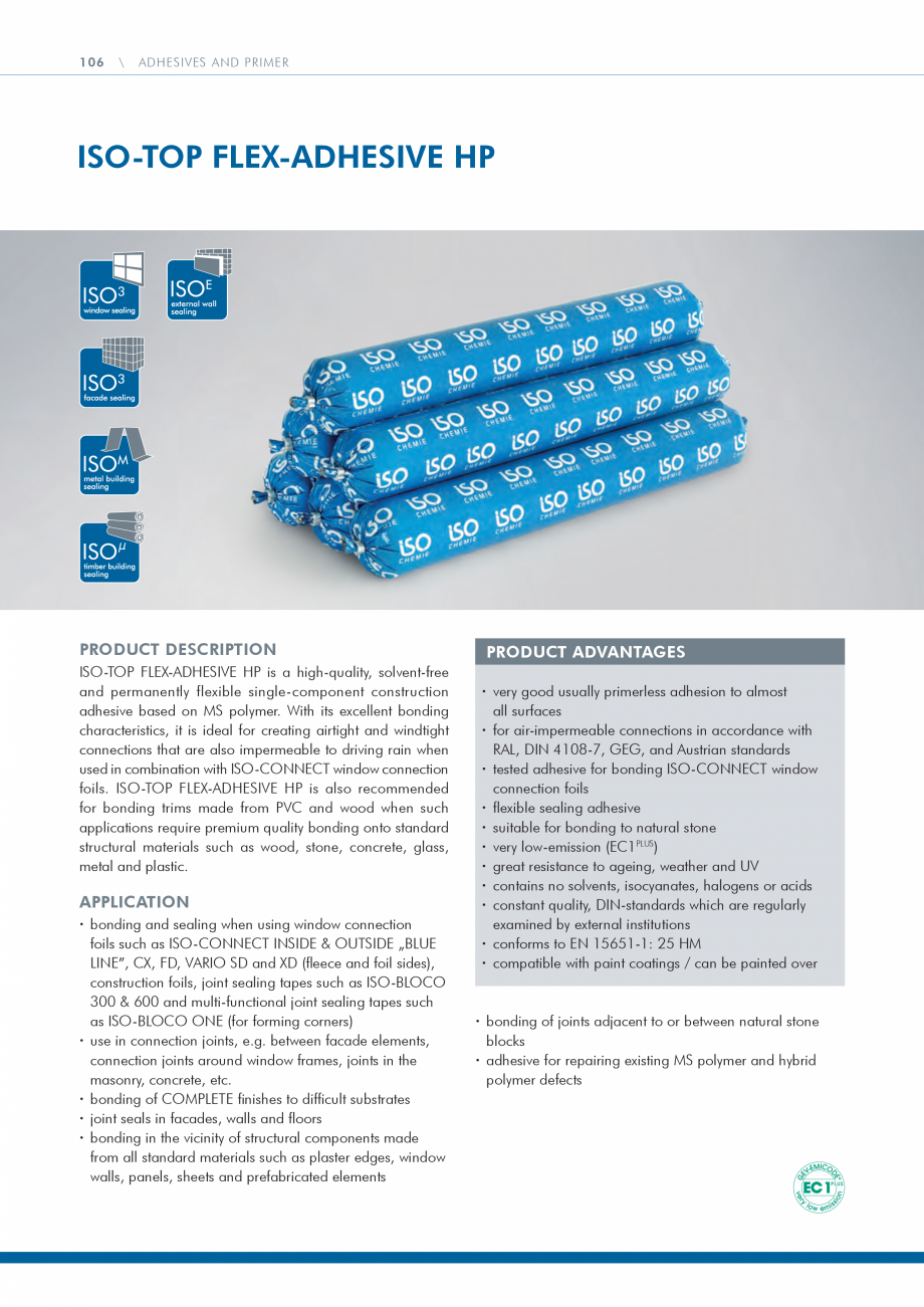 Pagina 106 - Catalog produse ISO CHEMIE ISO Chemie Catalog, brosura Engleza MS ISO-TOP WINFRAMER
· ...