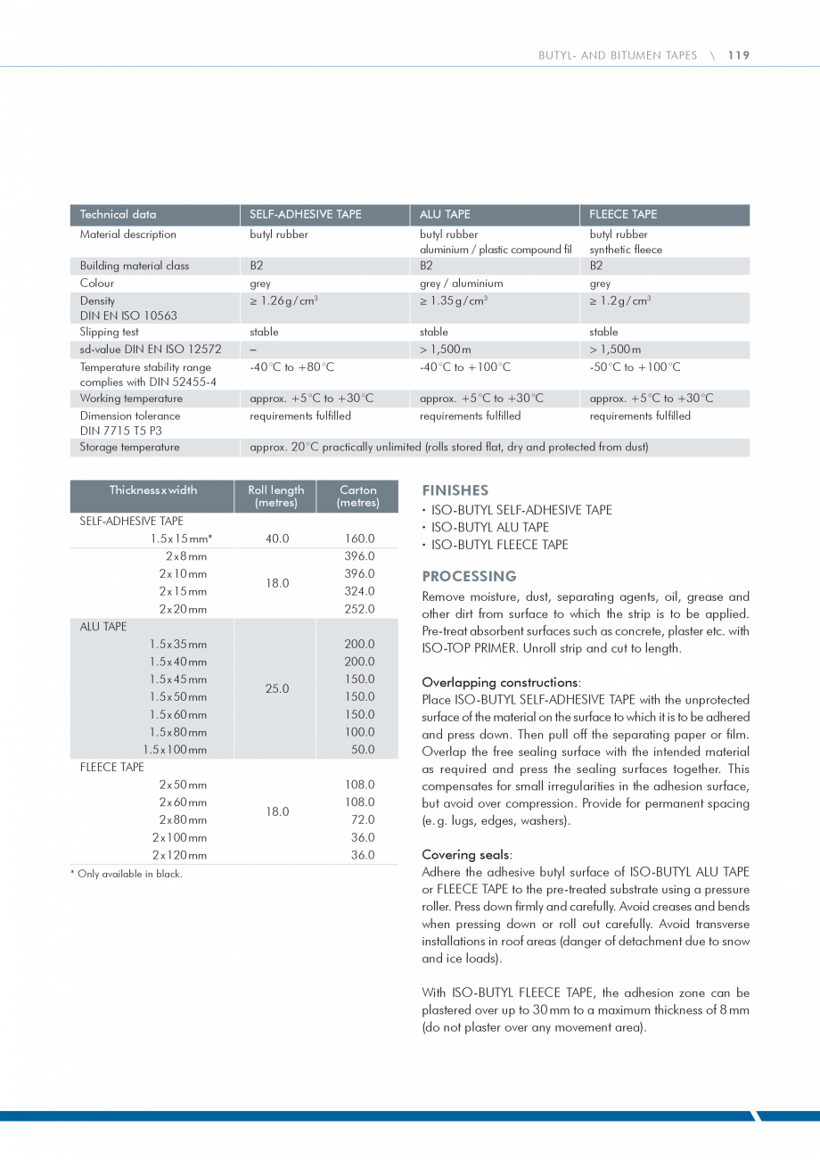 Pagina 119 - Catalog produse ISO CHEMIE ISO Chemie Catalog, brosura Engleza When the fold (20 mm) is...