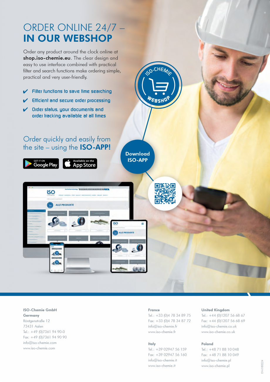 Pagina 156-Catalog produse ISO CHEMIE ISO Chemie Catalog, brosura Engleza  ISO-TOP FLEX-ADHESIVE product data...