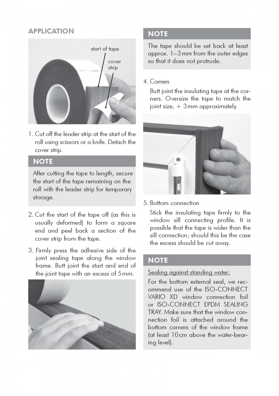 Pagina 3-Instructiuni de montaj pentru banda precomprimata ISO Chemie ISO-BLOCO HYBRATEC Instructiuni montaj,...