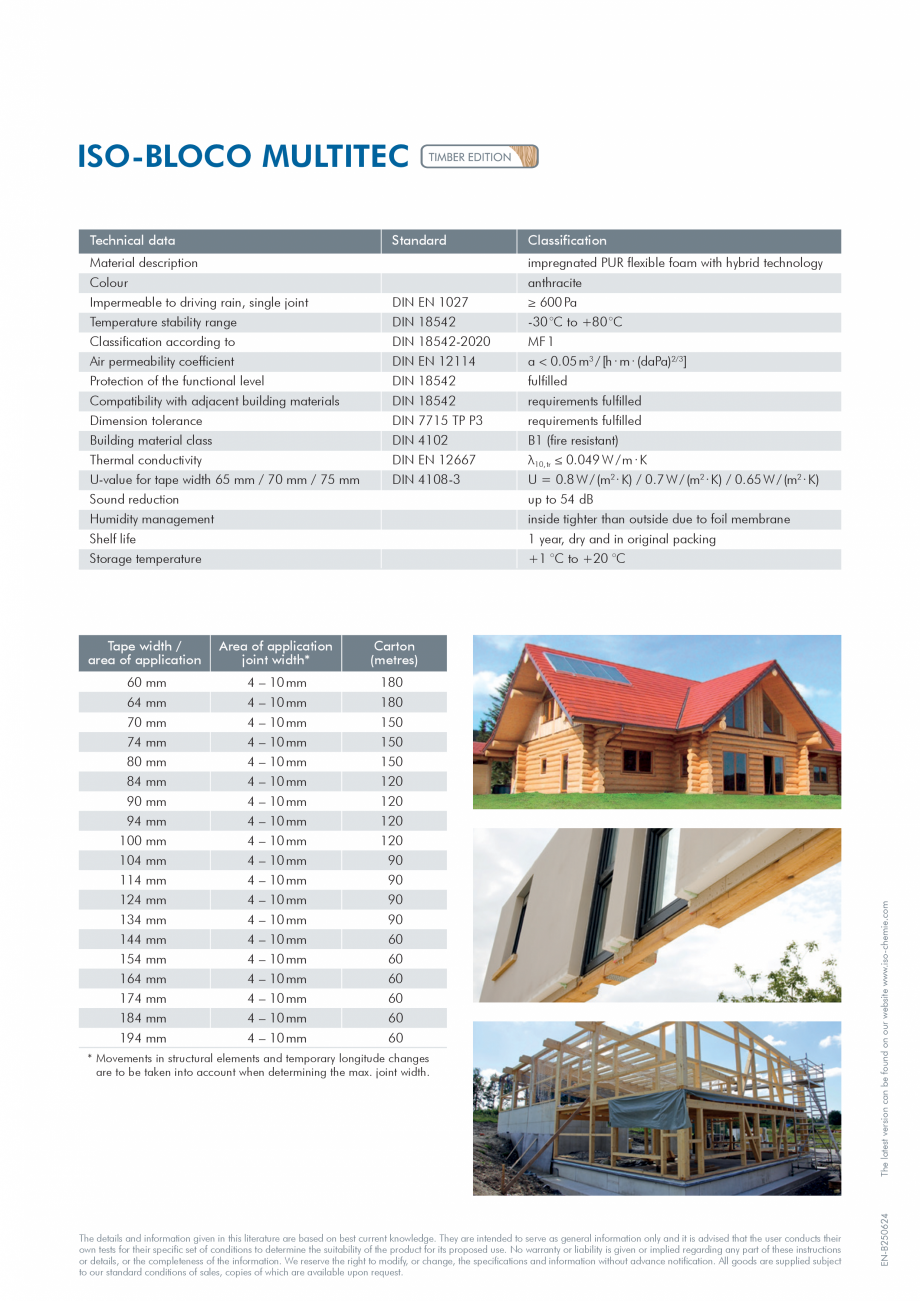 Pagina 2 - Banda precomprimata ISO Chemie ISO-BLOCO MULTITEC Fisa tehnica Engleza oil barrier layer....