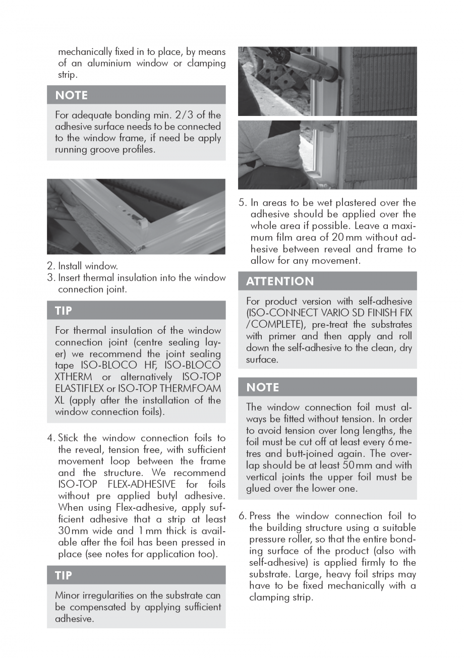 Pagina 3-Instructiuni de montaj pentru membrana hidroizolanta ISO Chemie ISO-CONNECT HB, ISO-CONNECT INSIDE...