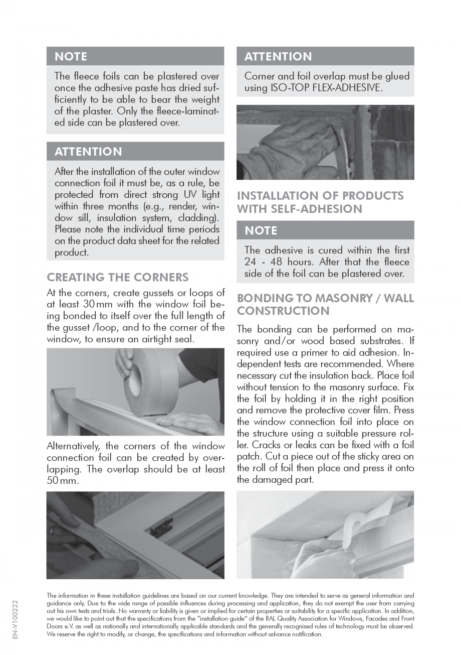 Pagina 4-Instructiuni de montaj pentru membrana hidroizolanta ISO Chemie ISO-CONNECT HB, ISO-CONNECT INSIDE...