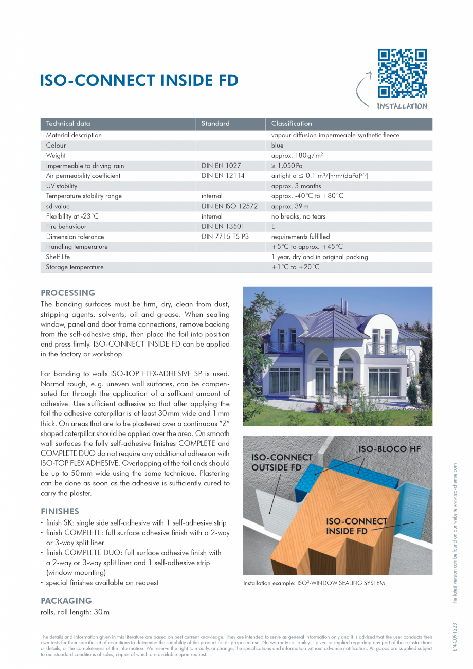 Pagina 2-Foile pentru etansarea ermetica a ferestrelor, usilor si panourilor ISO Chemie ISO-CONNECT Inside FD...