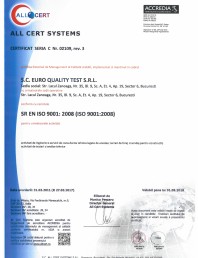 Certificat - Sistemul de Management al Calitatii