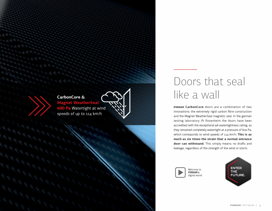 Pagina 5-Usi de intrare PIRNAR OPTIMUM PIRNAR Catalog, brosura Engleza gant recessed
handle with LUX...