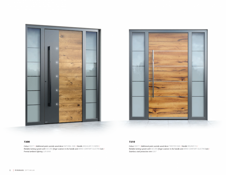 Pagina 8-Usi de intrare PIRNAR OPTIMUM PIRNAR Catalog, brosura Engleza g system with SECURO finger scanner in...