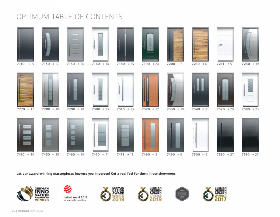 Pagina 42-Usi de intrare PIRNAR OPTIMUM PIRNAR Catalog, brosura Engleza 