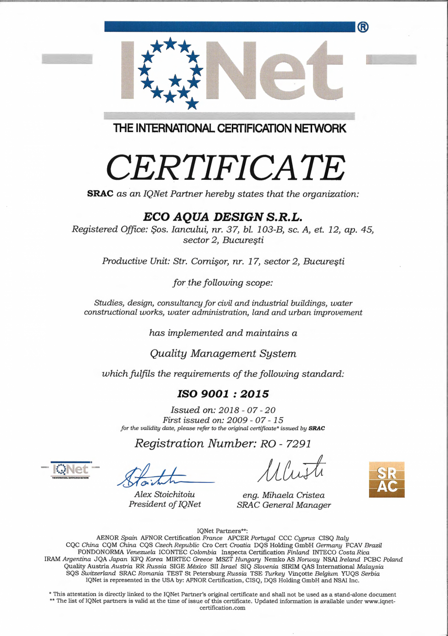Pagina 2-Certificari  3-2018 Cornisor SR EN ISO 9001_2015 SR EN ISO 14001_2015 SR OHSAS 18001_2007  pentru...