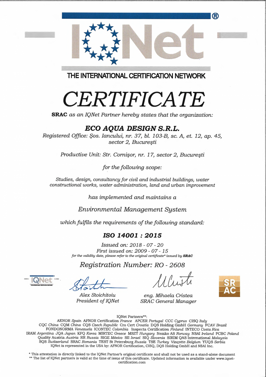 Pagina 4-Certificari  3-2018 Cornisor SR EN ISO 9001_2015 SR EN ISO 14001_2015 SR OHSAS 18001_2007  pentru...