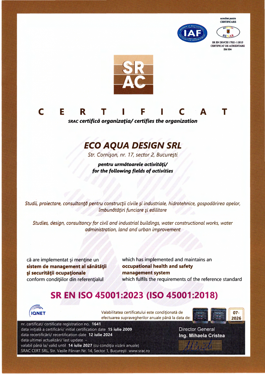 Pagina 5 - Certificari  3-2024 Cornisor SR EN ISO 9001_2015 SR EN ISO 14001_2015 SR EN ISO...
