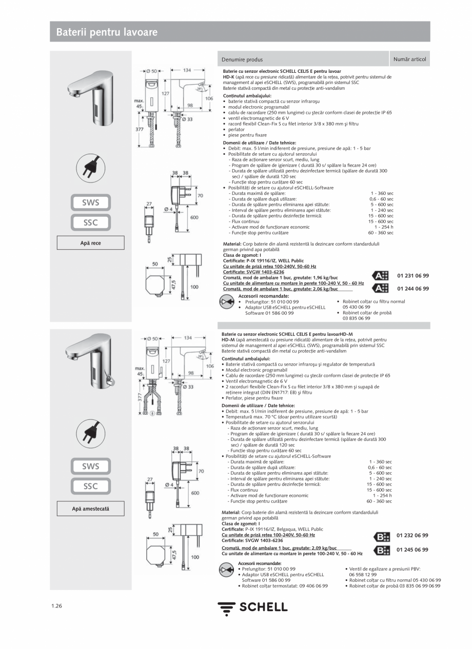 Pagina 44-Schell - Catalog general - 2020-2021  Catalog, brosura Romana stătută în reţeaua de apă precum
...