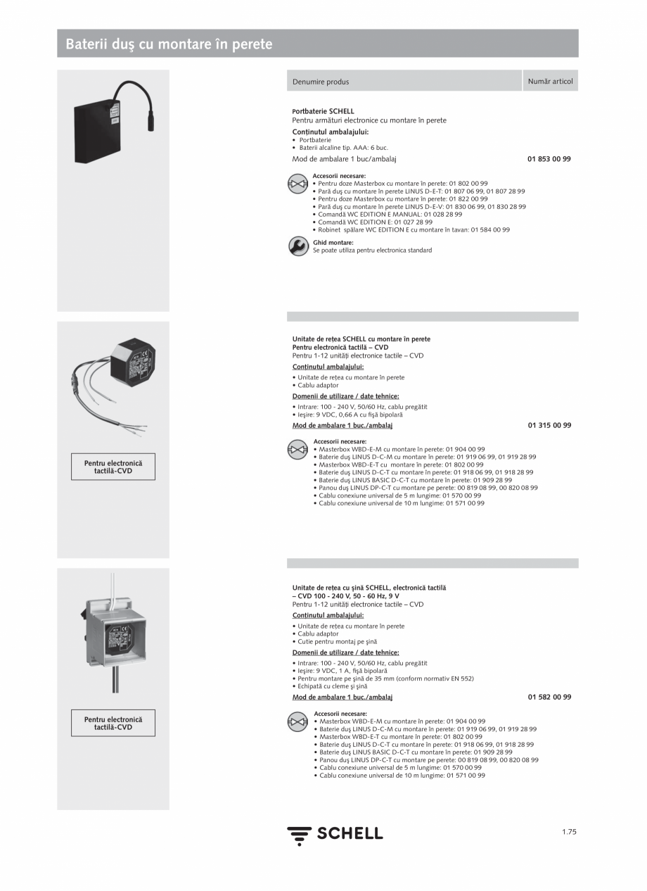 Pagina 93-Schell - Catalog general - 2020-2021  Catalog, brosura Romana x AA
• 2 racorduri flexibile...