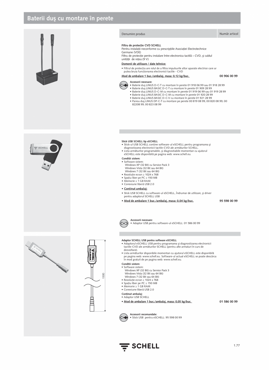 Pagina 95-Schell - Catalog general - 2020-2021  Catalog, brosura Romana rogramabil
• Cablu de racordare (250...