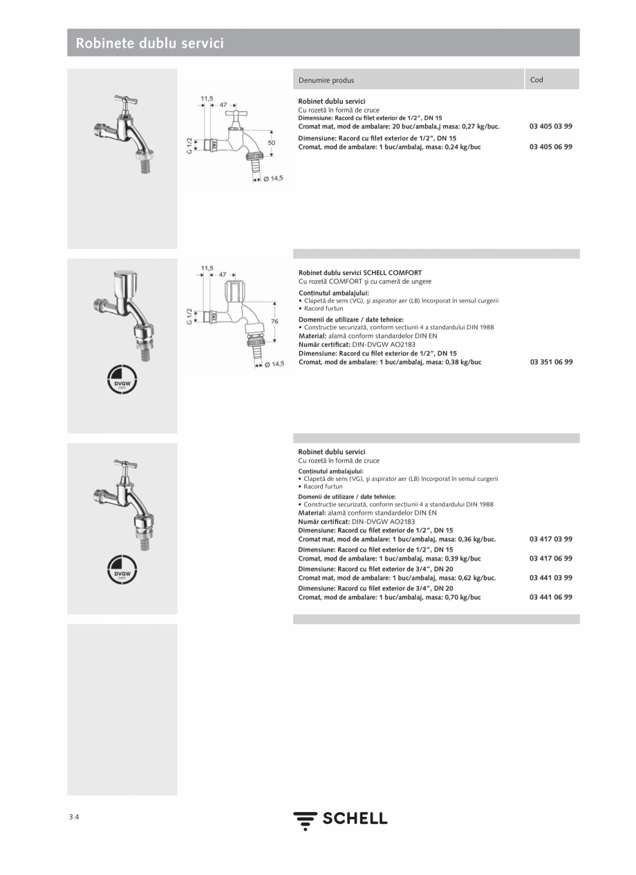 Pagina 142-Schell - Catalog general - 2020-2021  Catalog, brosura Romana  Raza de acţionare senzor scurt,...