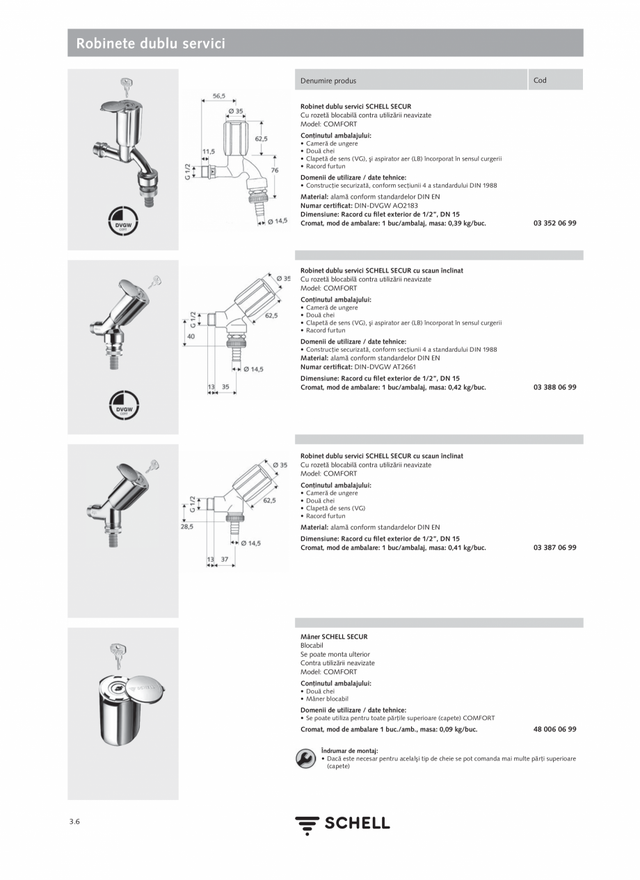 Pagina 144-Schell - Catalog general - 2020-2021  Catalog, brosura Romana t interior 3/8 x 380 mm cu supapă de
...