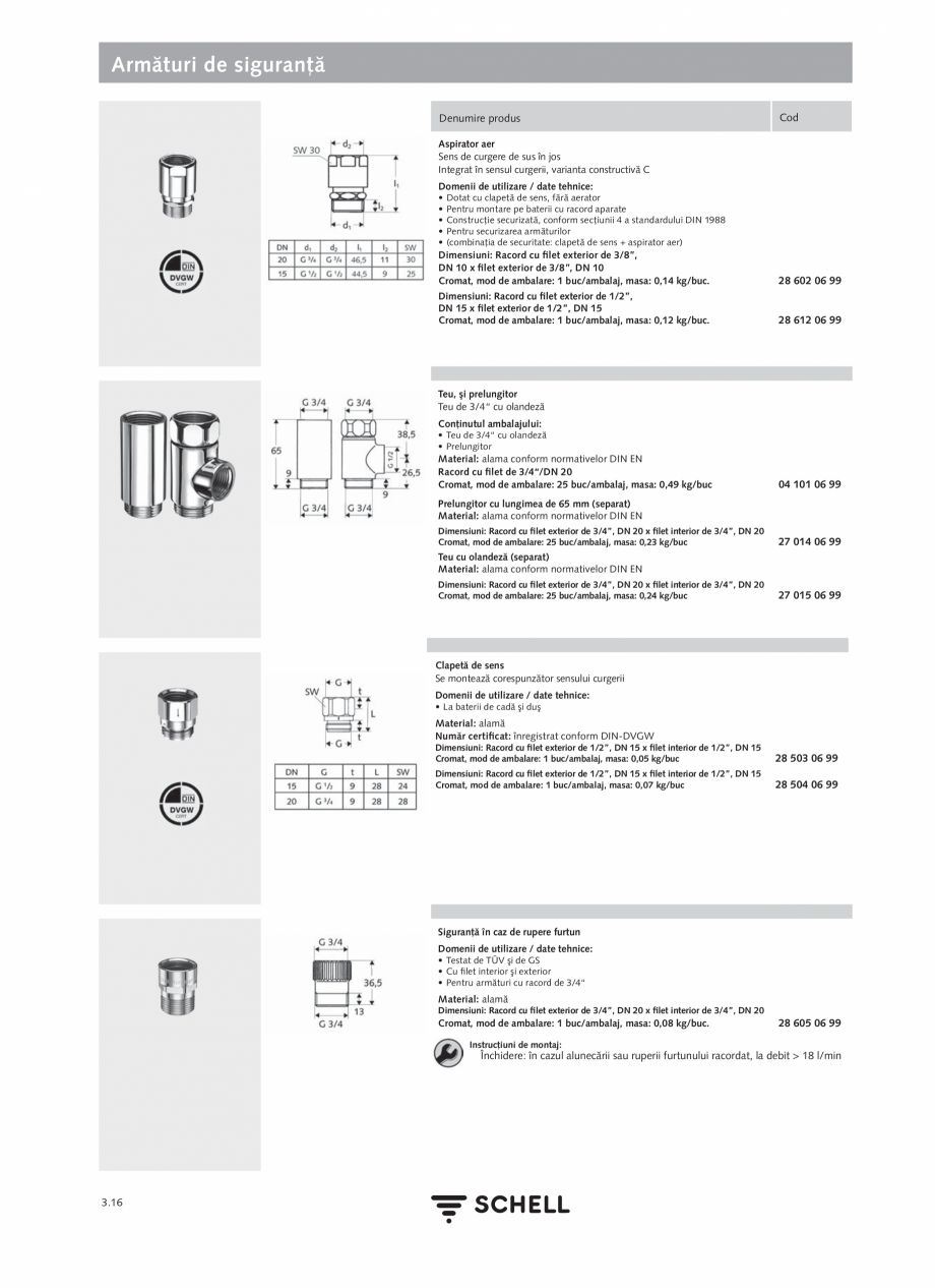 Pagina 154-Schell - Catalog general - 2020-2021  Catalog, brosura Romana e setare cu ajutorul eSCHELL-Software
...
