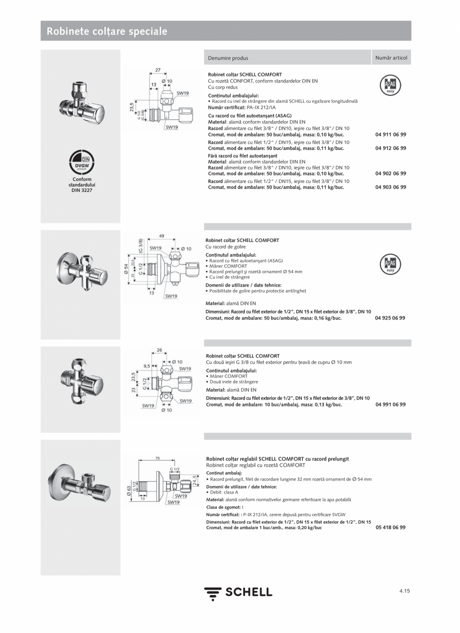 Pagina 173-Schell - Catalog general - 2020-2021  Catalog, brosura Romana  2 filtre
• Piese pentru fixare
...