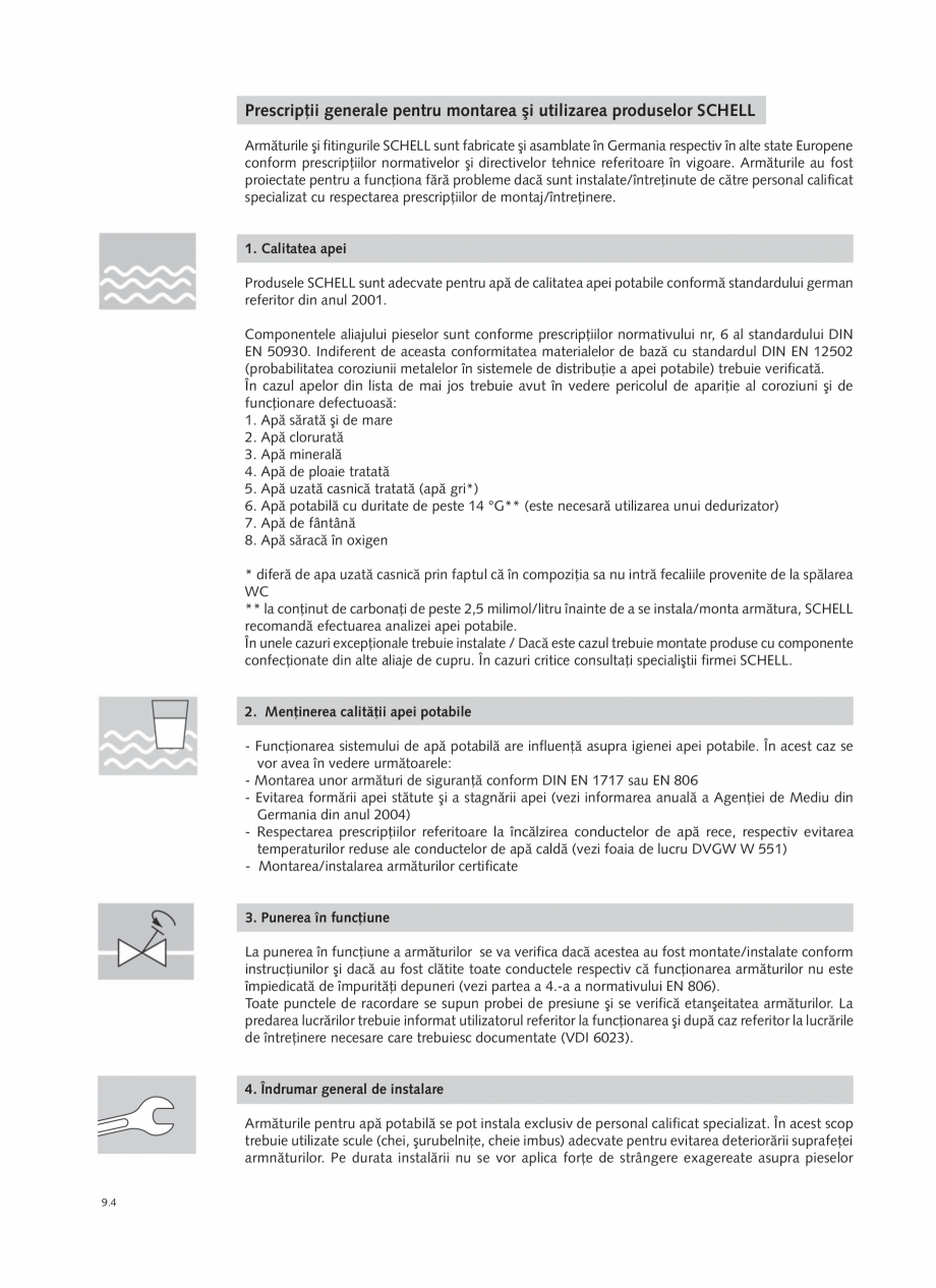 Pagina 188-Schell - Catalog general - 2020-2021  Catalog, brosura Romana  W551* a normativului german DVGW...