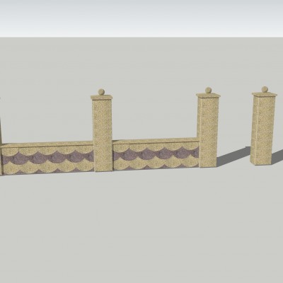 Prefabet Detaliu gard - fata - Garduri modulare din beton pentru curte si gradina Prefabet