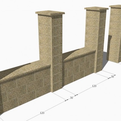 Prefabet Detaliu gard spalat - Garduri modulare din beton pentru curte si gradina Prefabet