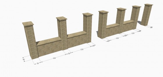 Prefabet Detaliu gard spalat - Garduri modulare din beton pentru curte si gradina Prefabet