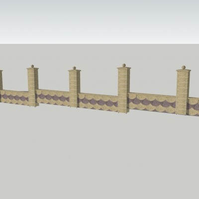 Prefabet Detaliu gard - lateral stanga - Garduri modulare din beton pentru curte si gradina Prefabet