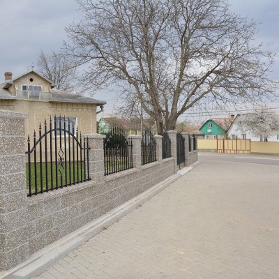 Prefabet Gard din beton - spalat gri - Garduri modulare din beton pentru curte si gradina