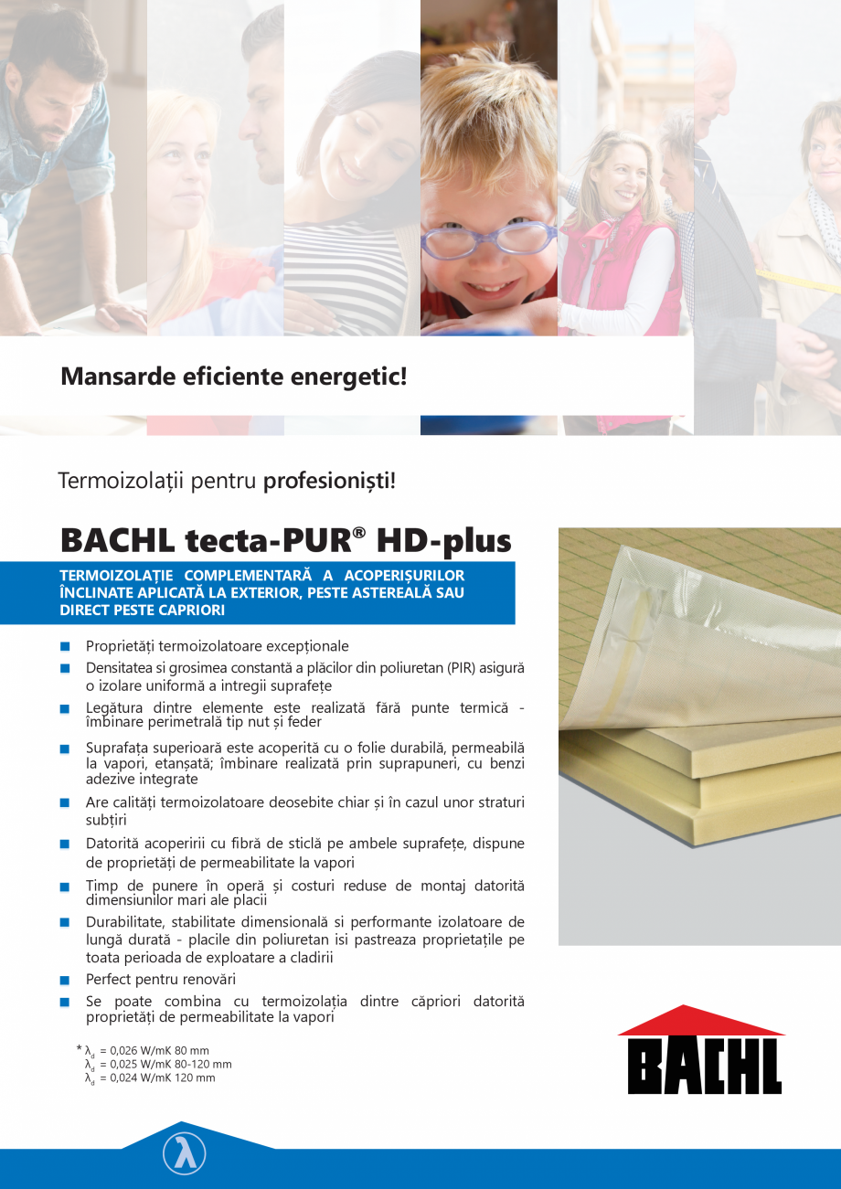 Pagina 1-Placi termoizolante rigide din poliuretan BACHL tecta-PUR® HD-plus Fisa tehnica Mansarde...