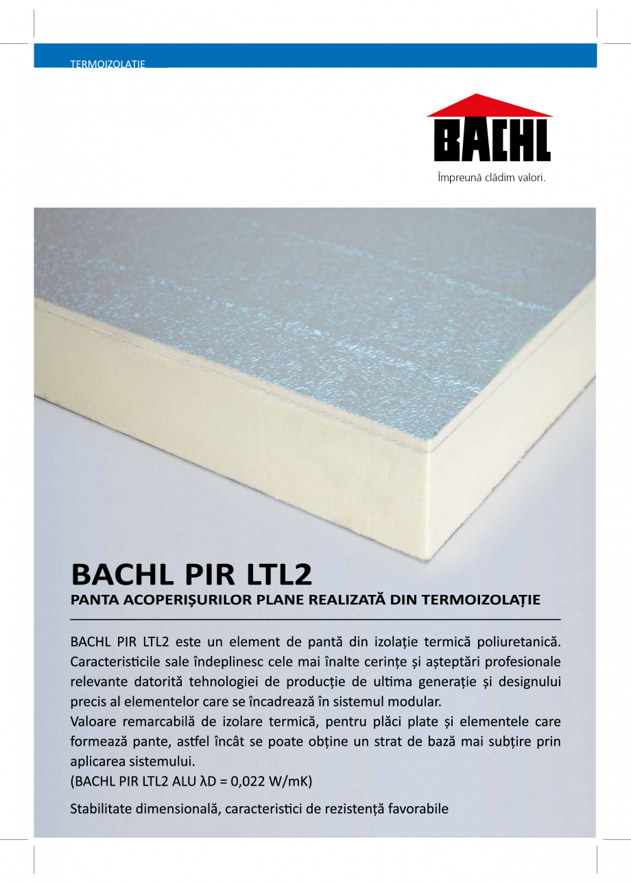 Pagina 1 - Element de panta din izolatie termica BACHL PIR LTL 2 Fisa tehnica Romana 